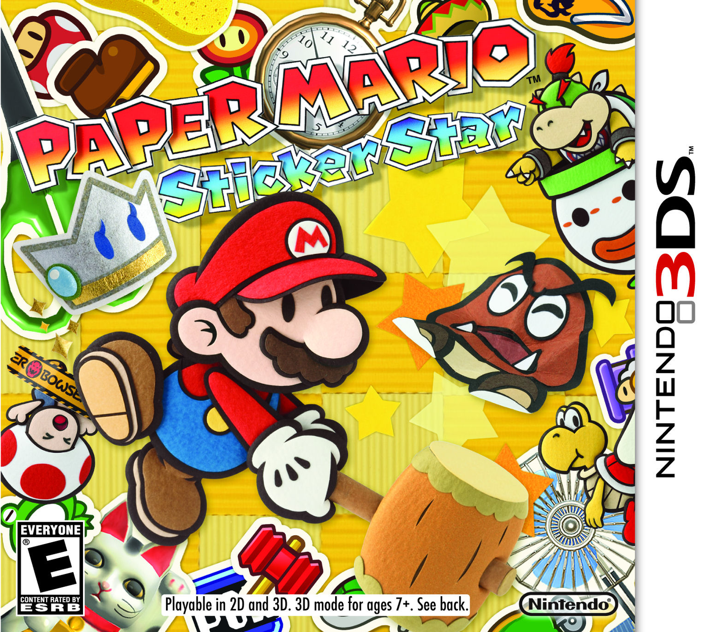3DS-Paper Mario Sticker Star ( Used Game in Case)