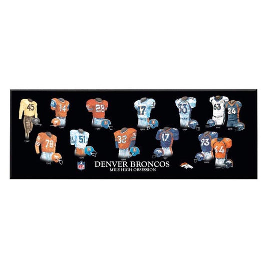 Denver Broncos Legacy Uniform Plaque