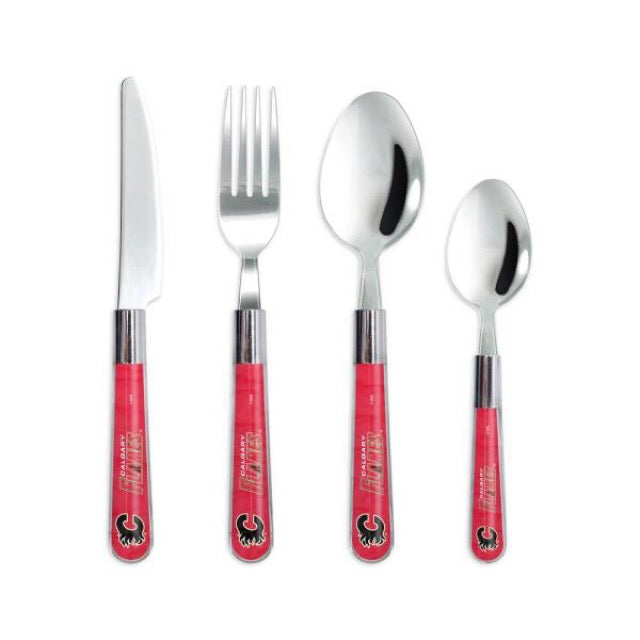 16 Piece Flatware Set: Calgary Flames