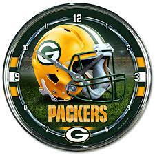 Green Bay Packers Chrome Wall Clock