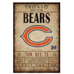 Chicago Bears Vintage Ticket Sign