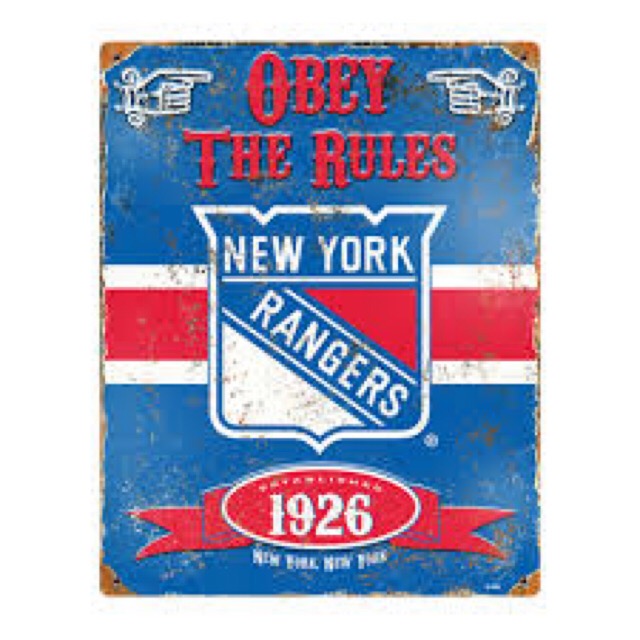 New York Rangers Obey the Rules Sign