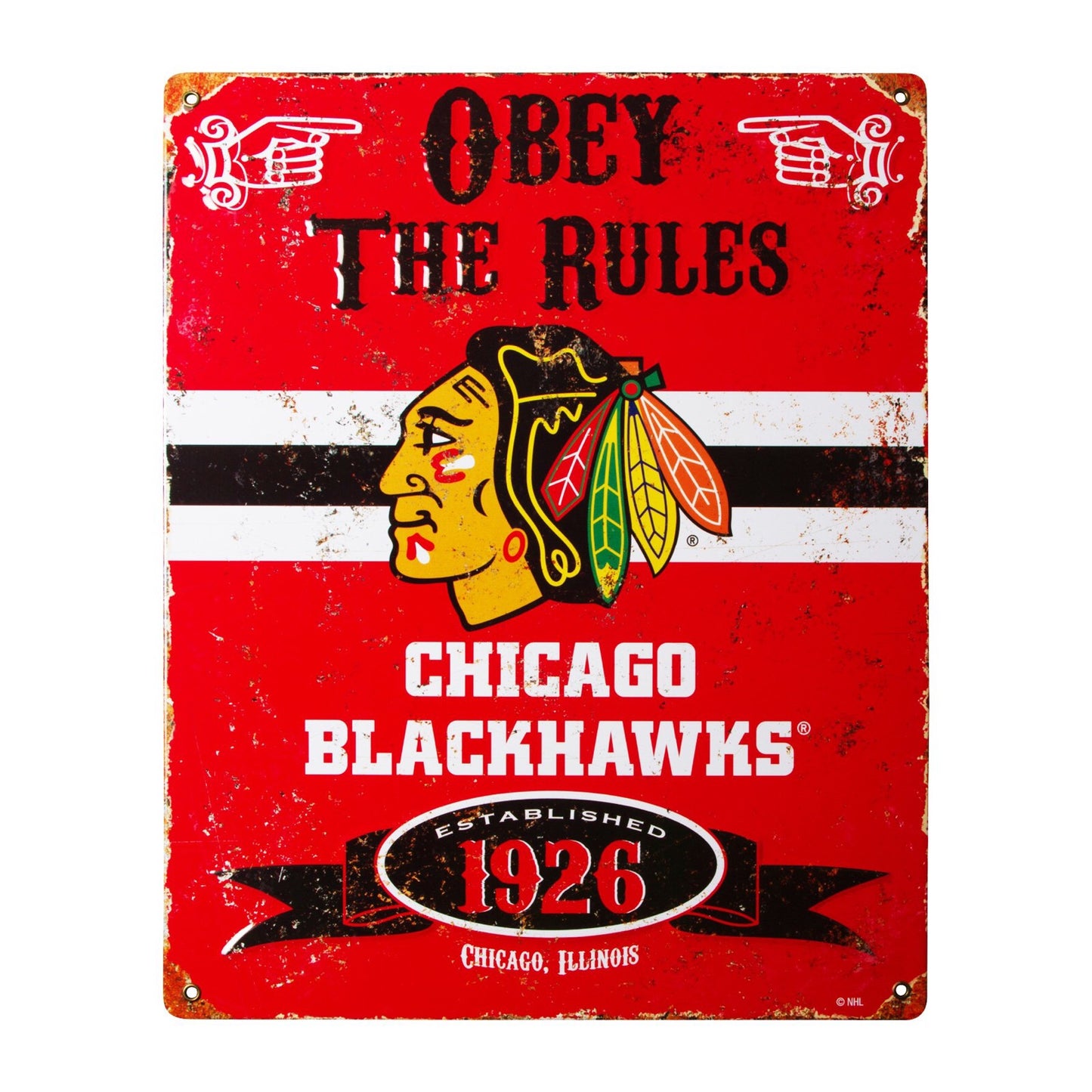 Chicago Blackhawks Obey the Rules Sign