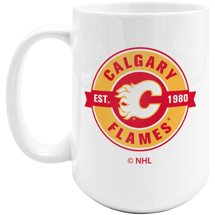 Mug - White Sublimated NHL: Calgary Flames