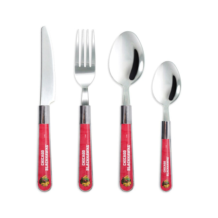 16 Piece Flatware Set: Chicago Blackhawks