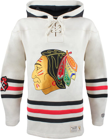 Vintage Lacer Fleece Hoodie Chicago Blackhawks (XL)